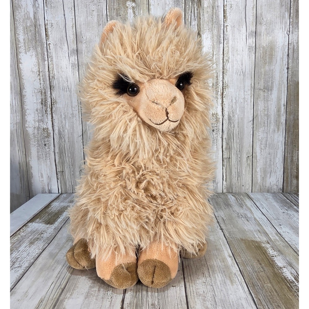 Wild Republic Alpaca Plush Stuffed Animal Shaggy Tan Llama 12 Inch Wildlife Toy